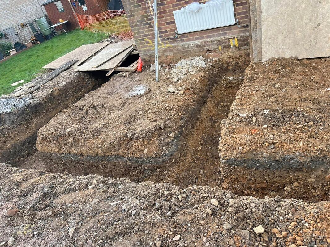 Concrete footings ready for building work to commence